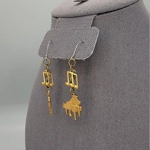 Piano and Music Note Earrings